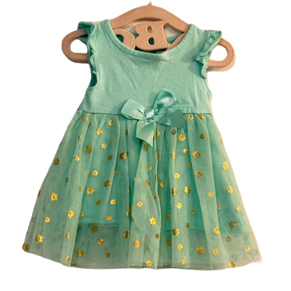 Mini B Tulle Green sparkle dress Size 6 Months with bottom piece - Picture 2 of 8